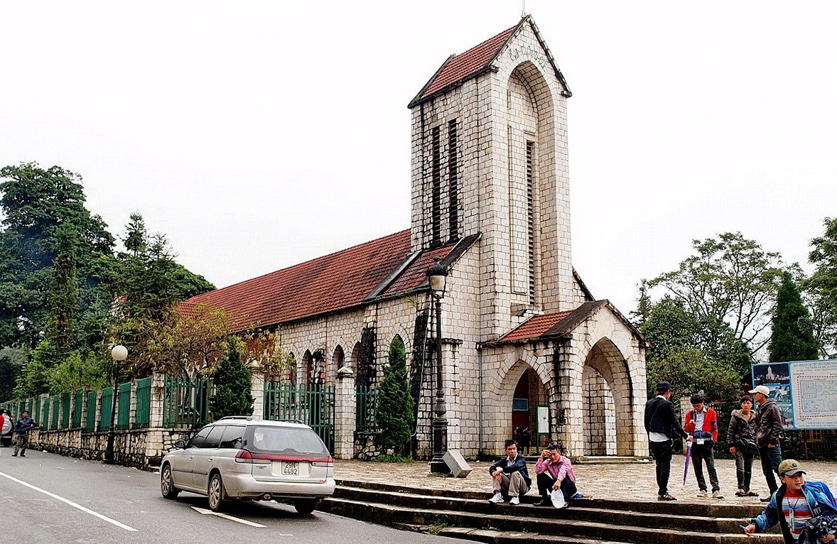 Sapa Cathedral stock